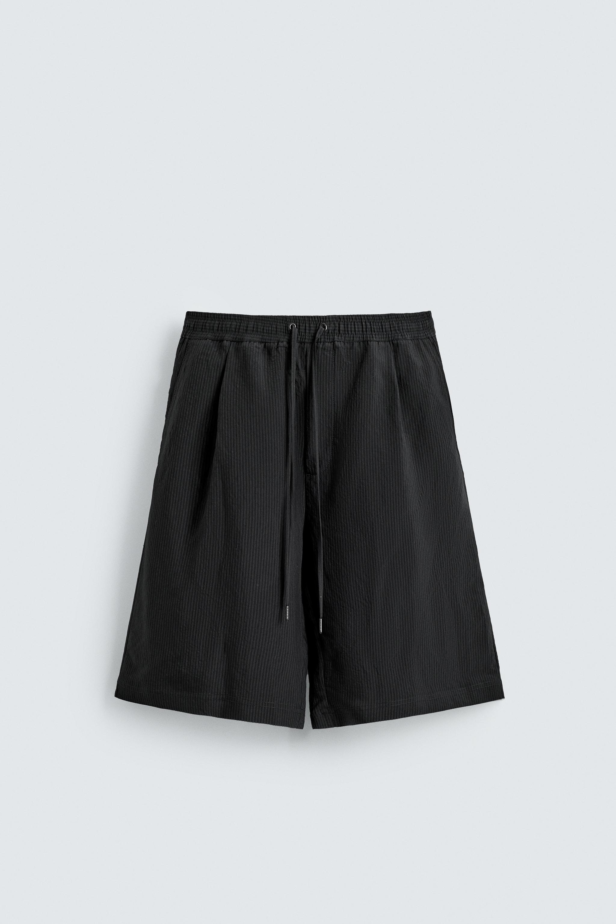 SHORT FLUIDE JACQUARD À RAYURES