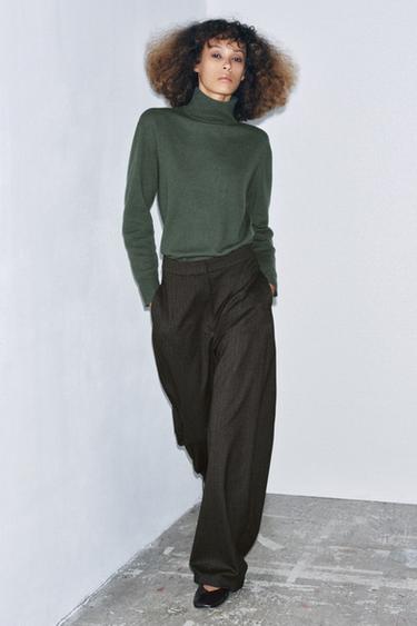 Zara Kahverengi - ZW COLLECTION BALIKSIRTI BALLOON PANTOLON