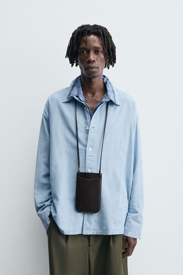 პერანგი მსუბუქი ჯინსი - Zara-ს Light blue