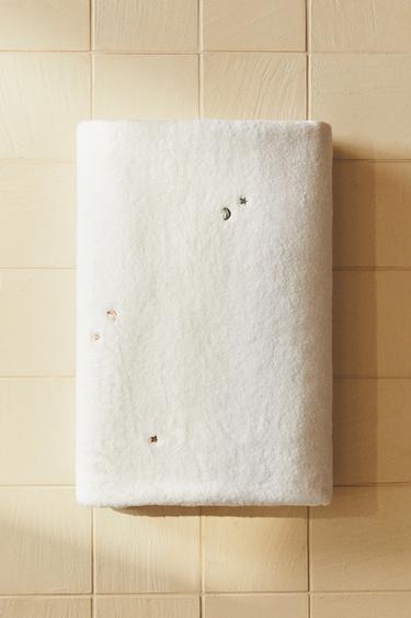 DZIECIĘCY RĘCZNIK KĄPIELOWY W KSIĘŻYCE I GWIAZDKI - Złamana biel Zara