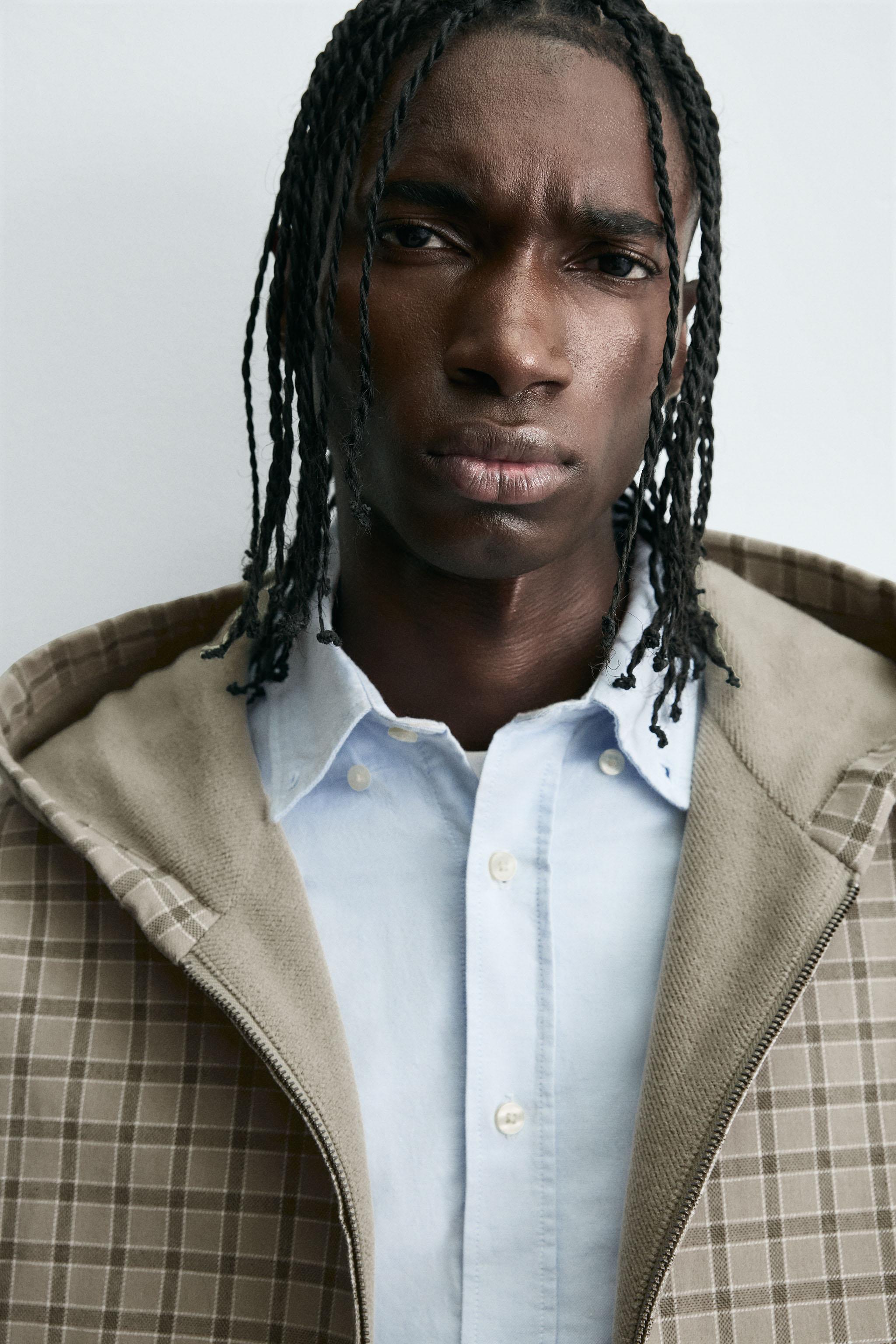 CHECK BOXY FIT JACKET - Beige | ZARA South Africa