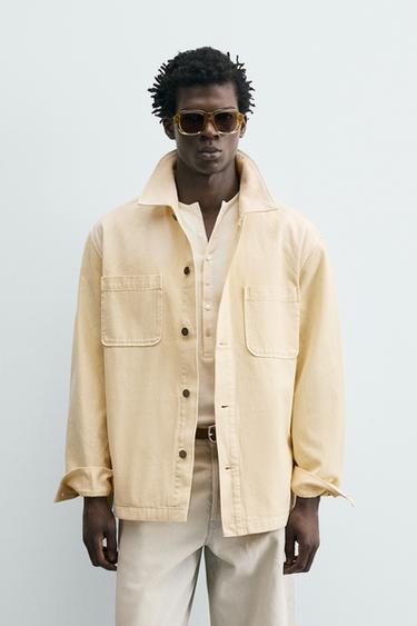 REGULAR FIT OVERSHIRT - Vanilla by Zara