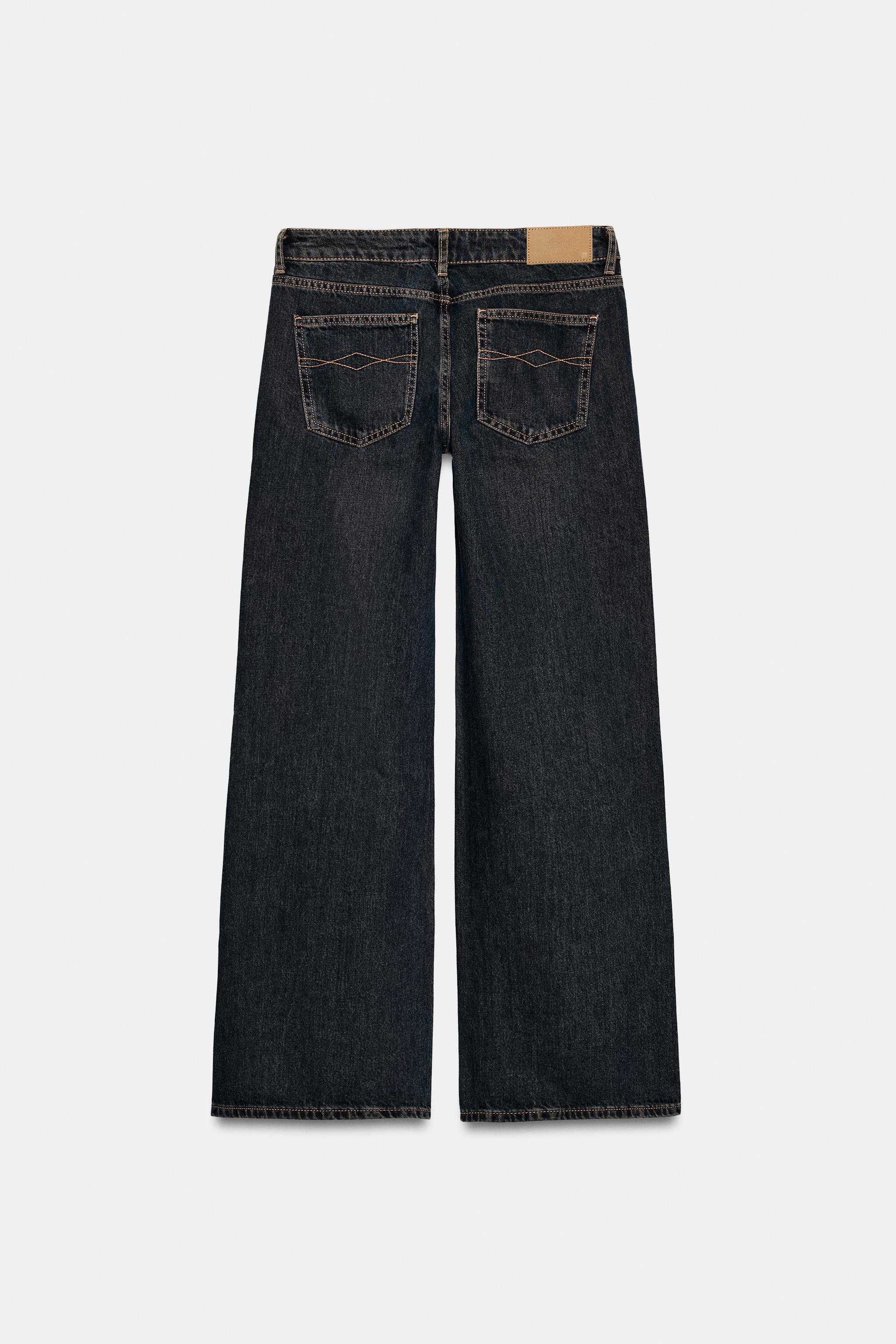 Z1975 ローライズワイドレッグデニムパンツ - ブラック/ブラウン