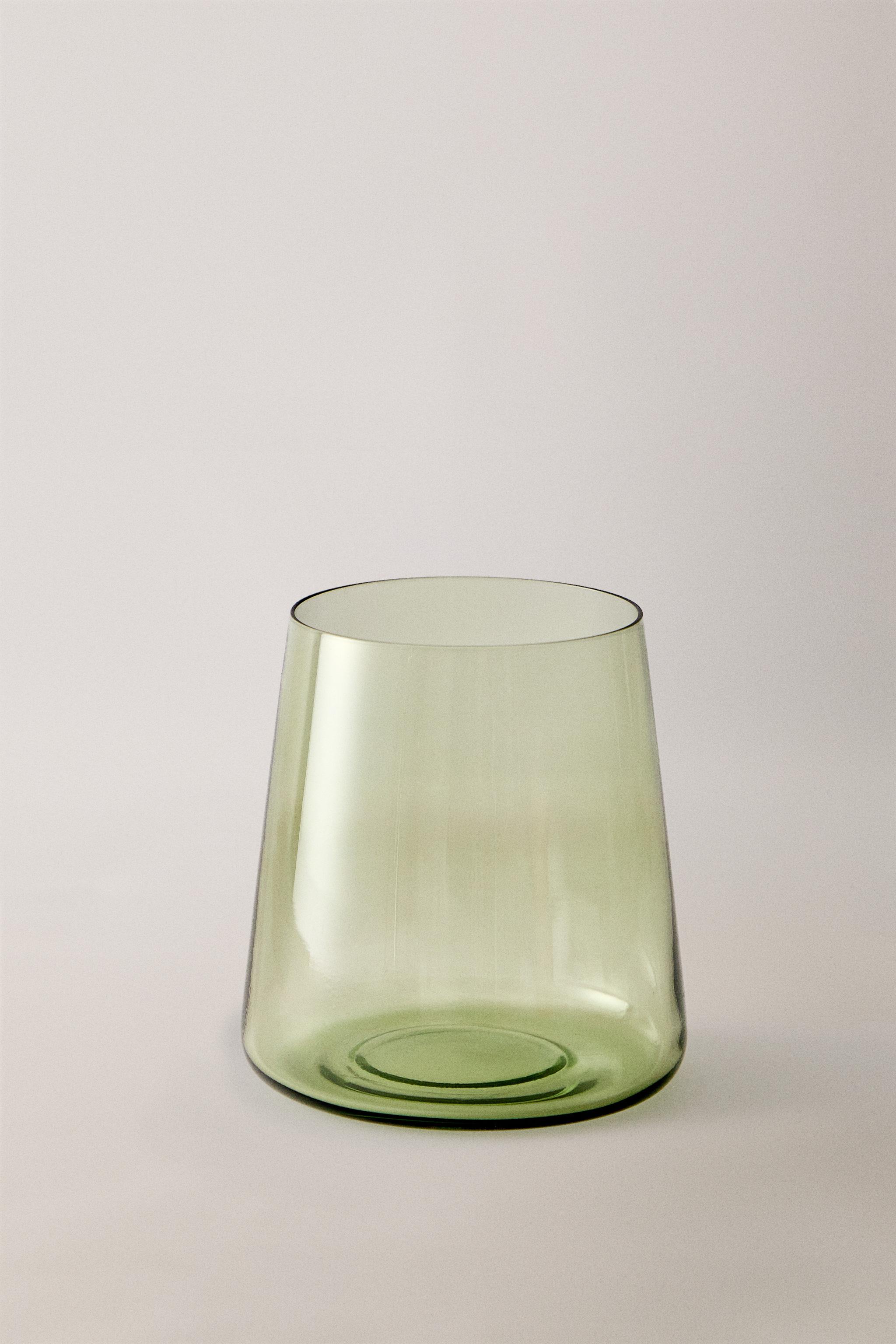 CONICAL CRYSTALLINE TUMBLER — Green