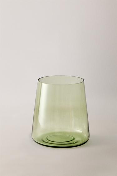 VASO CRISTALIN CÓNICO - Verde de Zara