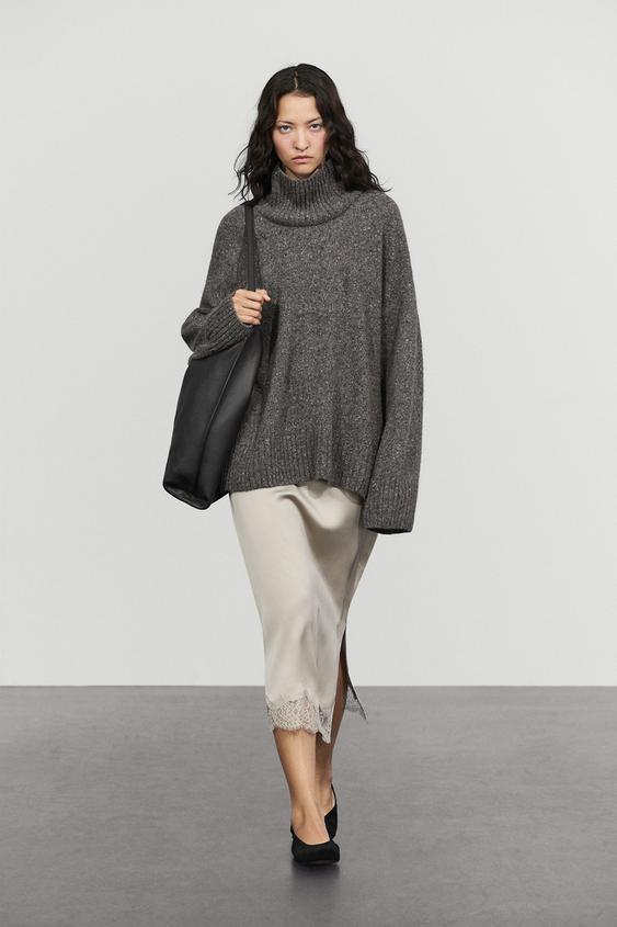 Zara Satin lace midi skirt - 201 - Image 0