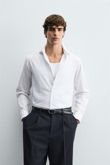 Zara REGULAR FIT STRIPED SHIRT - White
