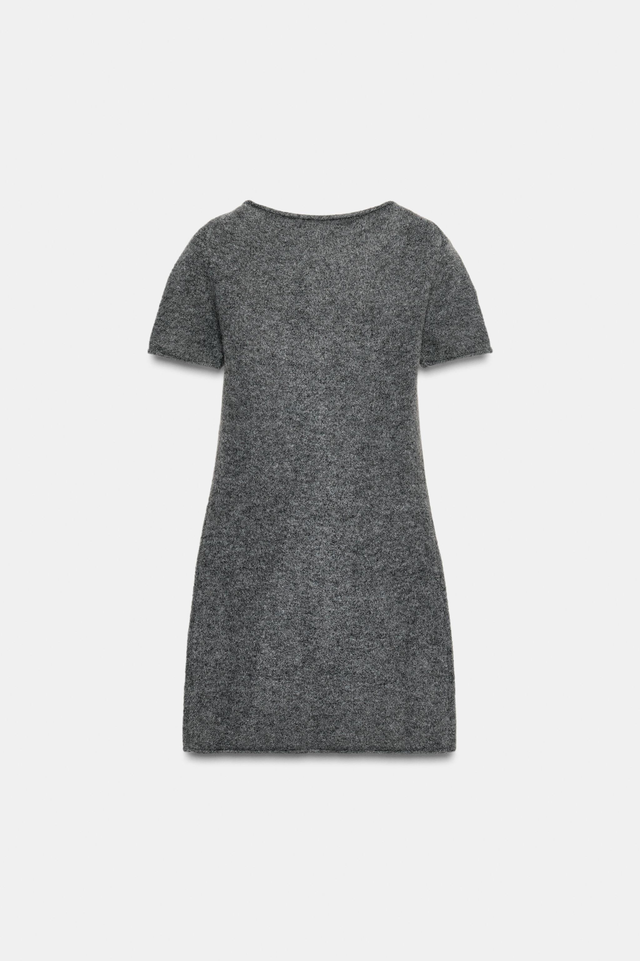 SOFT KNIT MINI DRESS WITH SEAM DETAIL - Gray marl | ZARA United States