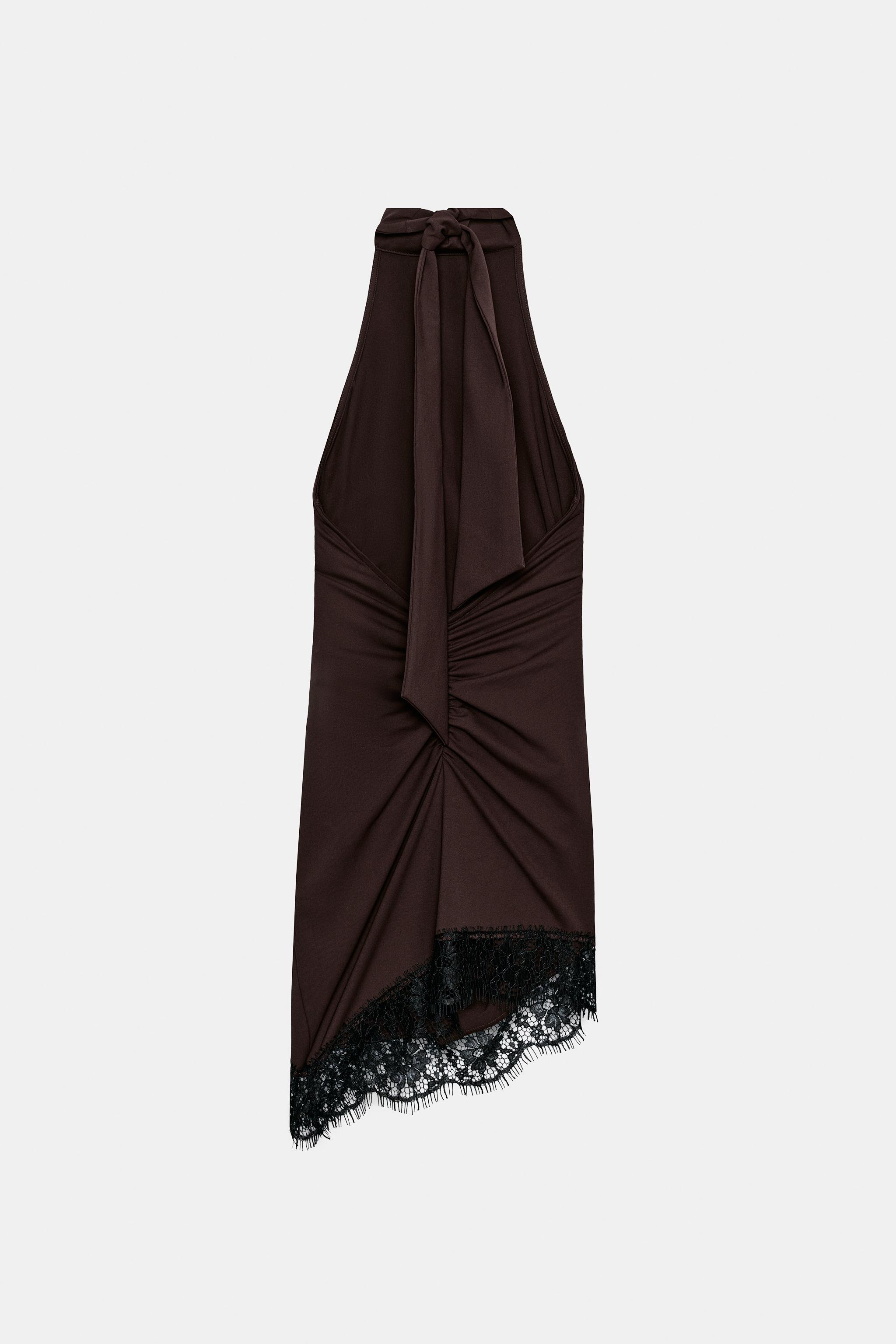 DRAPED LACE SHORT DRESS