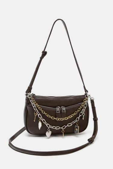 MINI CROSSBODY BAG WITH CHARM DETAIL - Brown by Zara - Image 4