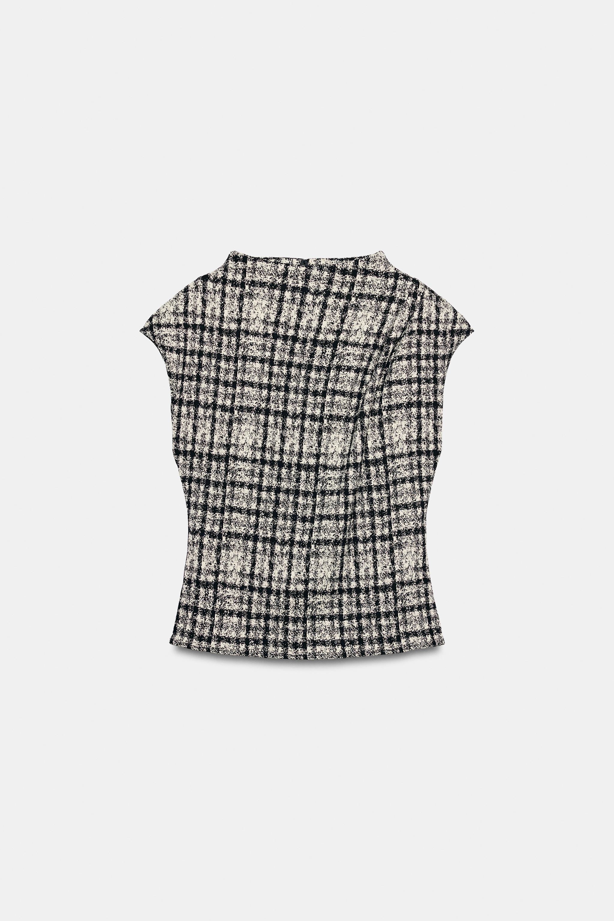 CHECK HIGH NECK TOP