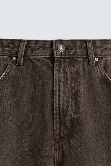 PANTALON BARREL FIT DÉLAVÉ - Marron de Zara - Image 8