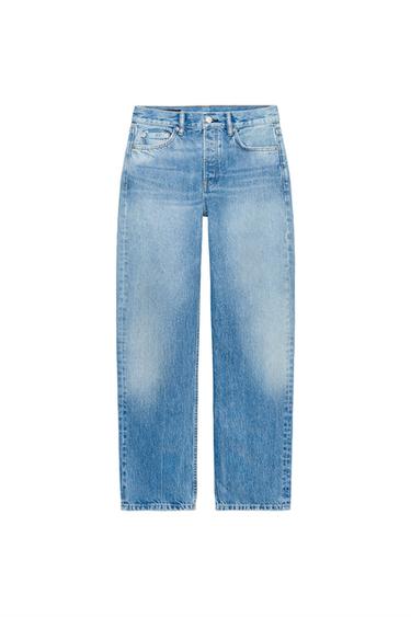 ZW COLLECTION STRAIGHT MID-WAIST JEANS - Mid-blue by Zara