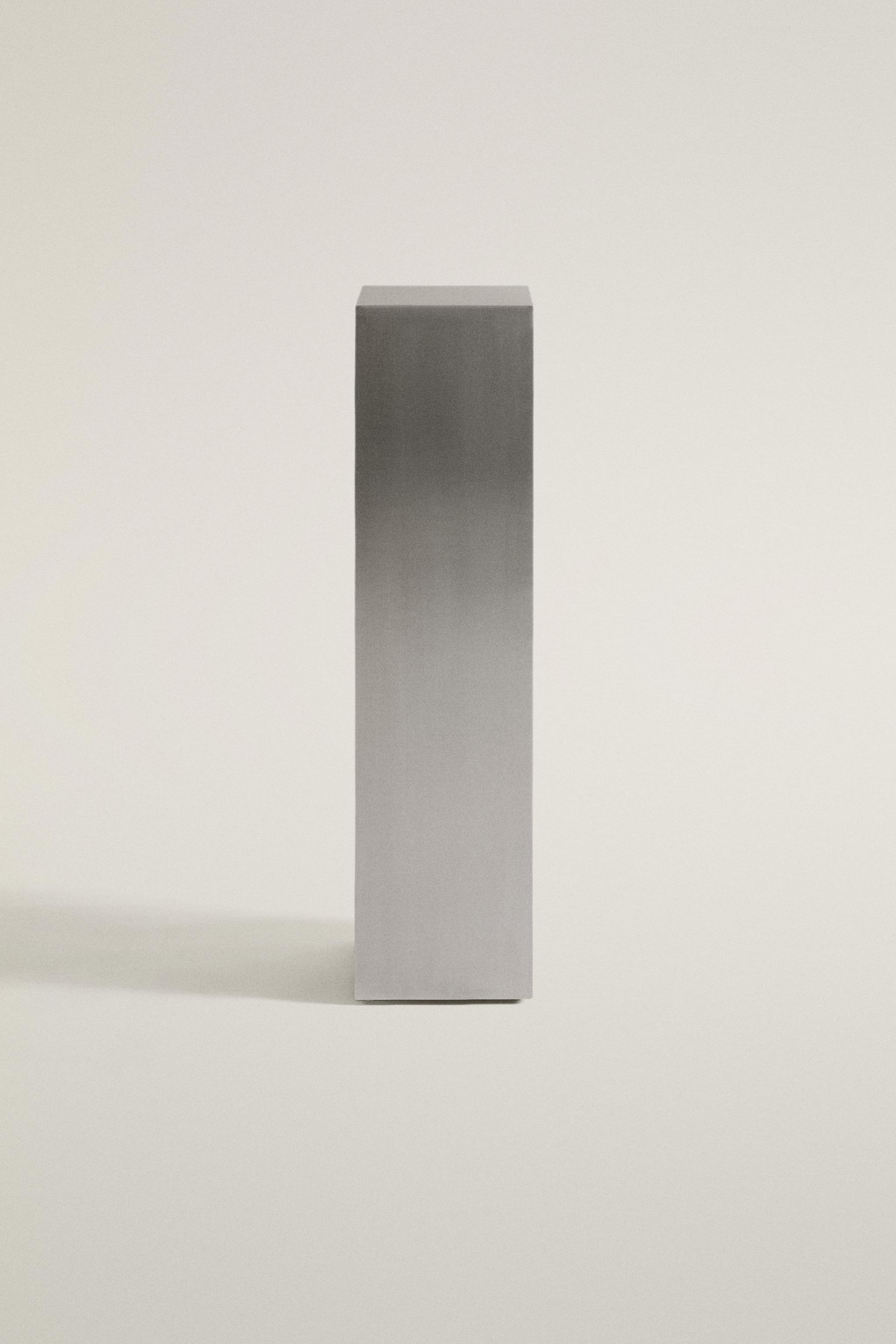 TALL BRUSHED STAINLESS STEEL PEDESTAL | STUDIO MARY LENNOX