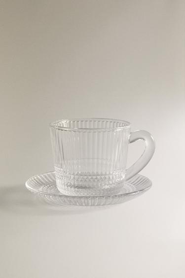 TASSE CAFÉ ET SOUCOUPE VERRE RELIEF - 990 de Zara - Image 0