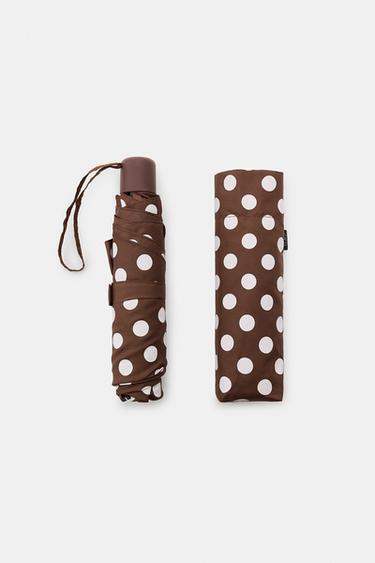 PARAPLUIE PLIABLE À POIS - Marron de Zara - Image 1