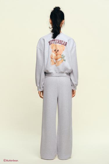 BUTTERBEAR © WIDE-LEG DOUBLE WAIST TROUSERS - Grey marl by Zara