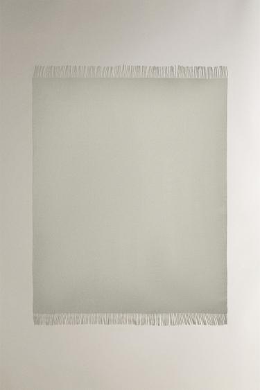 FRINGED SOFT THROW - Ecru by Zara