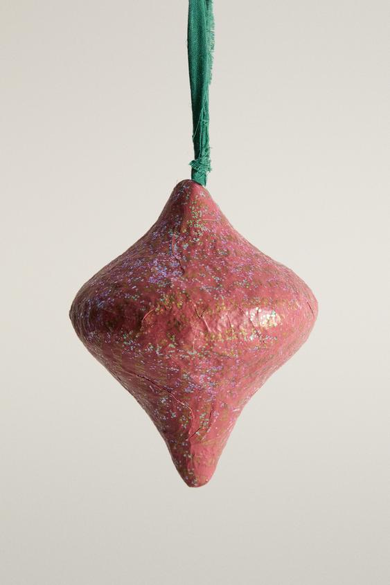 Zara PAPER TOP CHRISTMAS TREE DECORATION - Red - Image 0