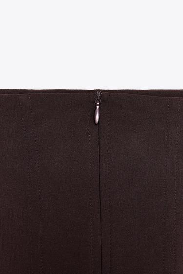CREPE LEGGINGS WITH ZIP - Brown by Zara - Image 6