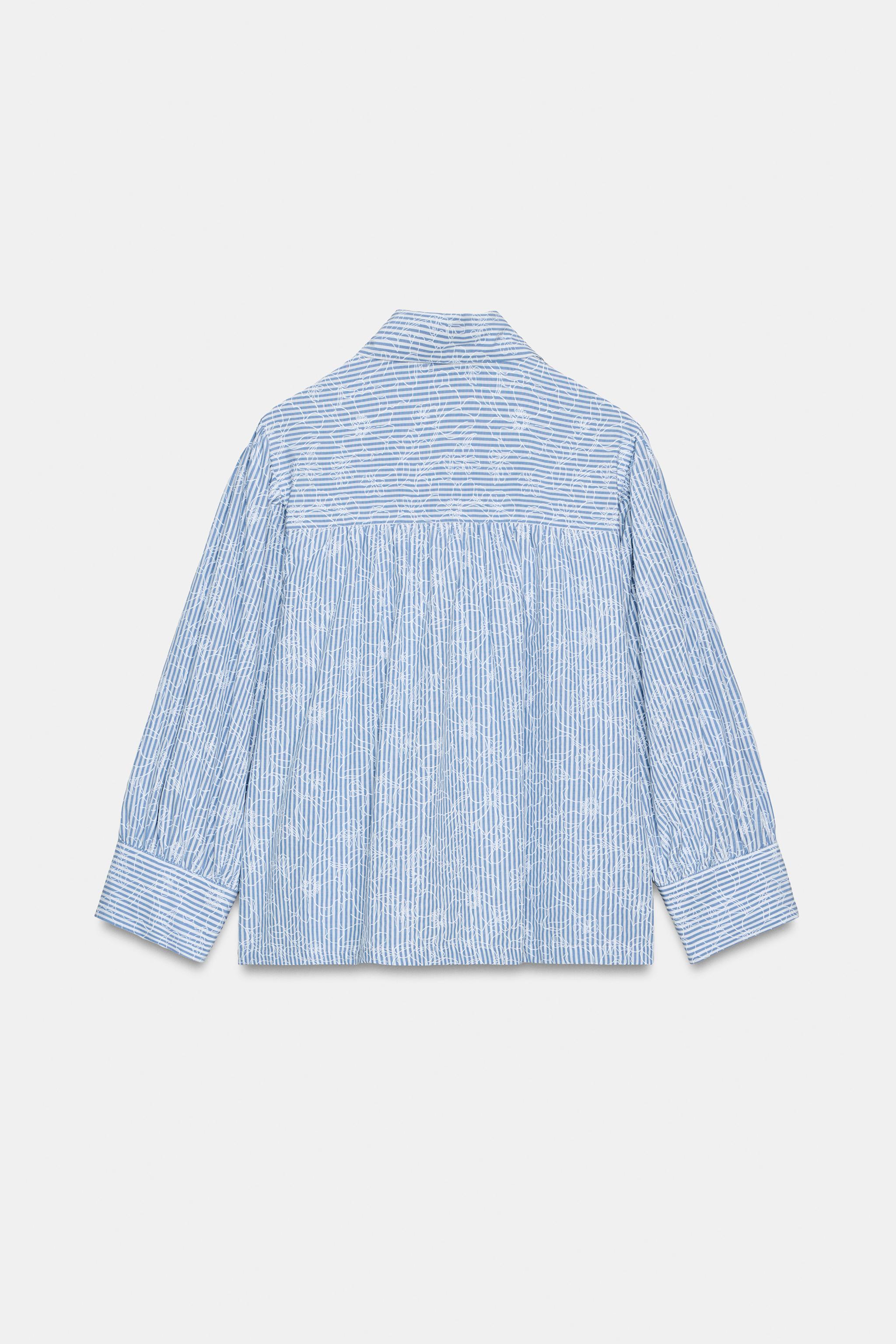CHEMISE À RAYURES ET IMPRIMÉ FLEURI