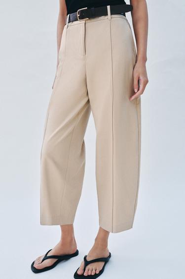 BALLOON TROUSERS WITH BELT - Sand by Zara