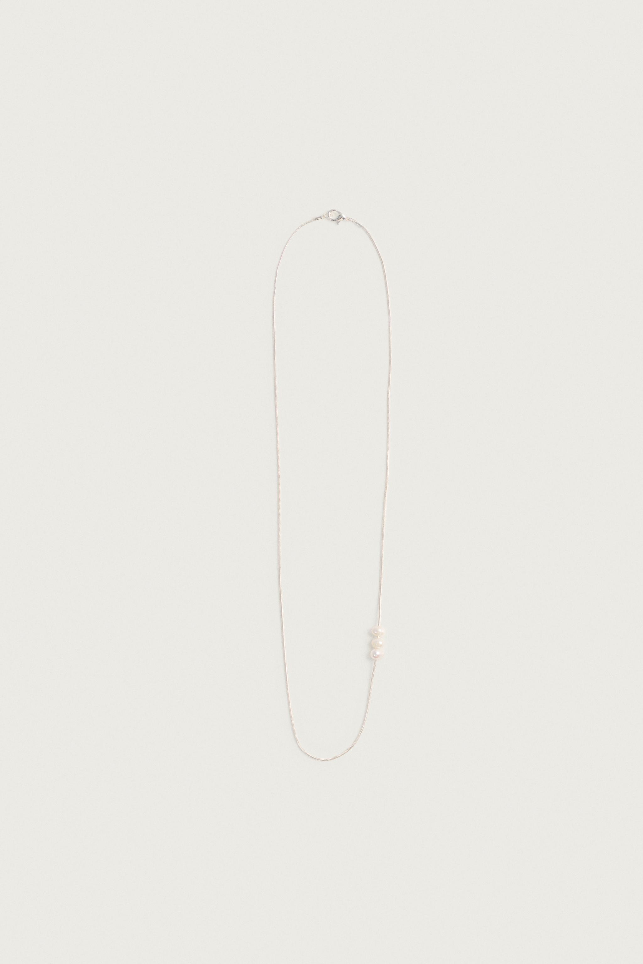 COMBINED PEARL NECKLACE — Silver