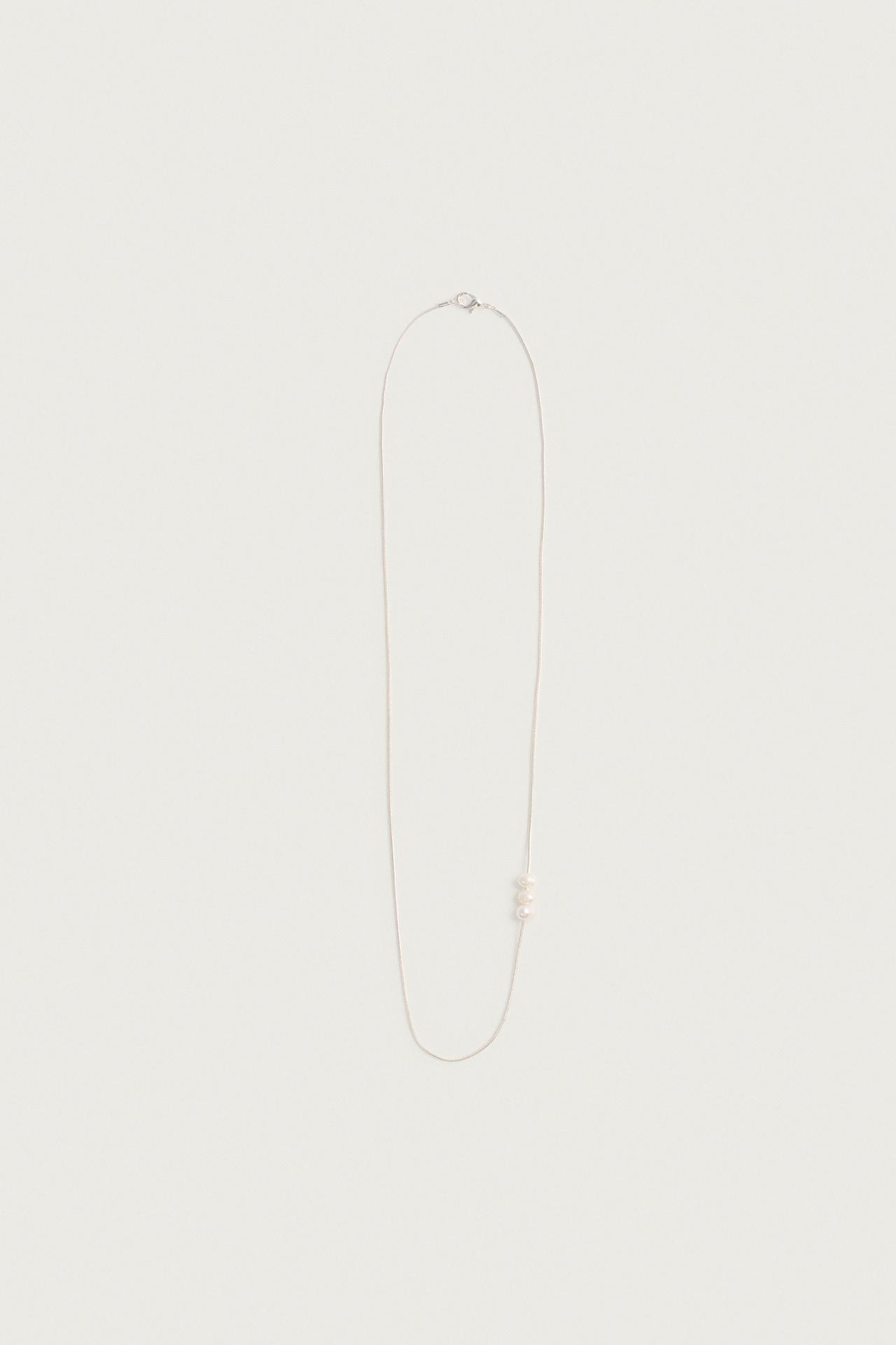COMBINED PEARL NECKLACE — Silver