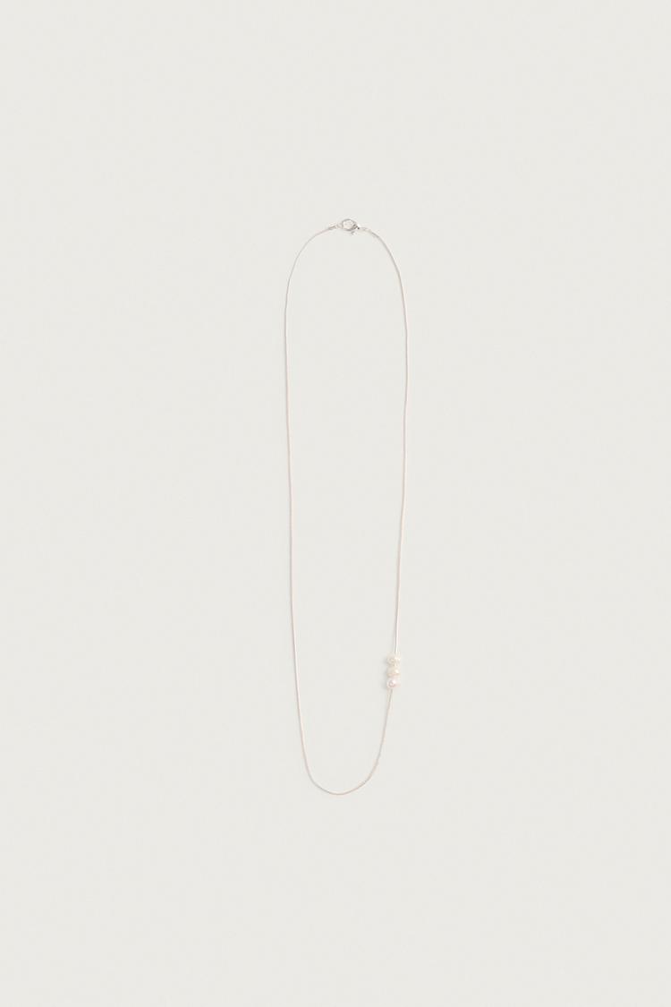COMBINED PEARL NECKLACE — Silver