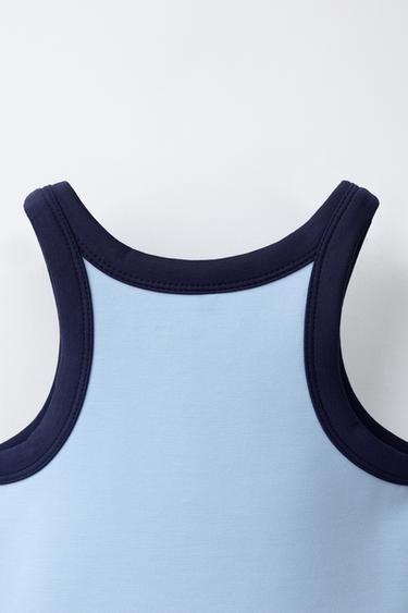 MODAL BLEND CROP TOP - Sky blue by Zara - Image 3