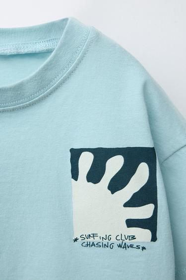 SURF PRINT T-SHIRT - Sky blue by Zara - Image 2