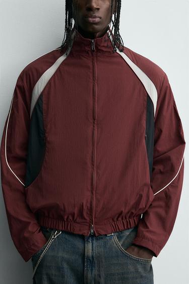 CONTRAST COLOUR BLOCK TECHNICAL JACKET - Burgundy by Zara - Image 5