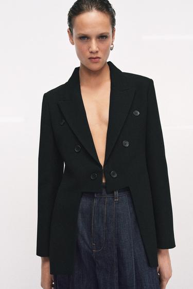 ZW COLLECTION ASYMMETRIC BLAZER - Black by Zara