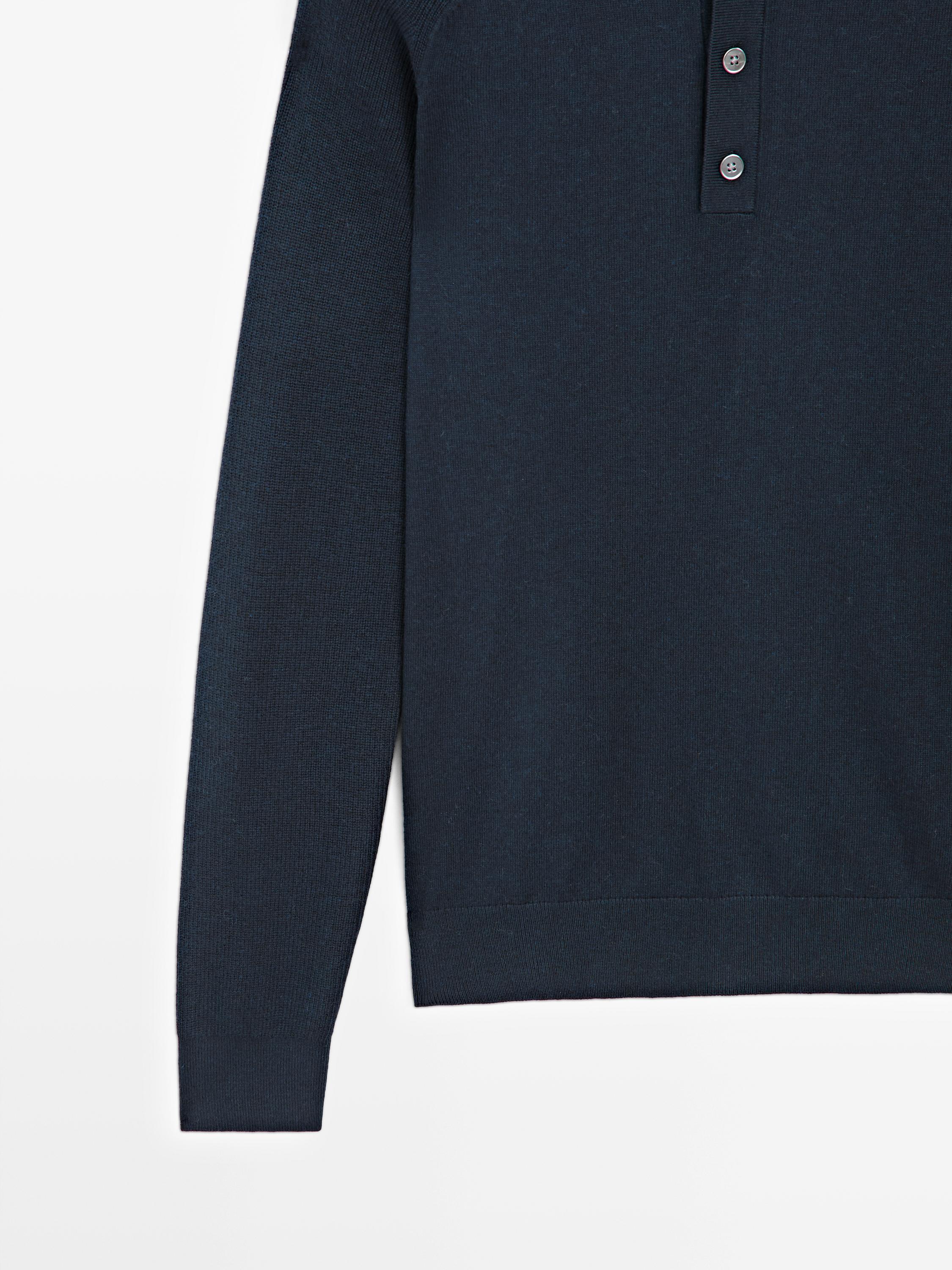 Pull polo en maille de coton mélang