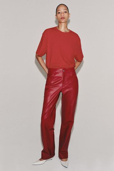 Zara PANTALONE OD 100% KOųE ZW COLLECTION LIMITED EDITION – Crvena
