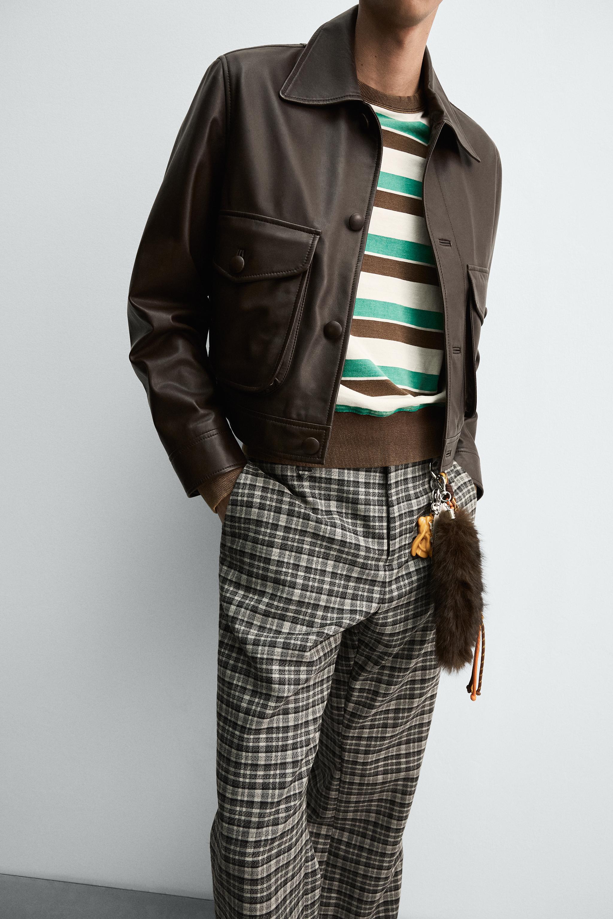 レザー ジャケット HARRY LAMBERT FOR ZARA X DISNEY - ダークブラウン