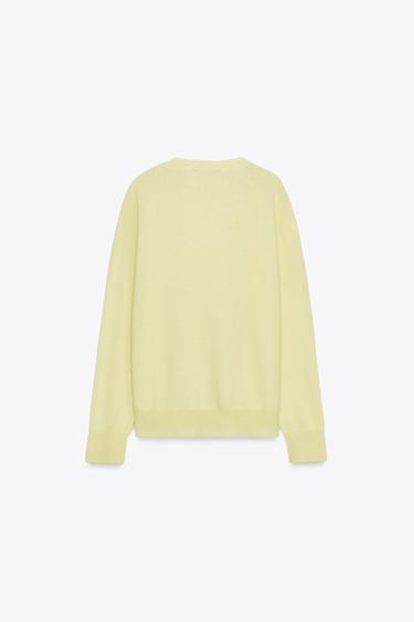 100% EXTRA SOFT WOOL KNIT SWEATER - Light yellow by Zara - Image 6