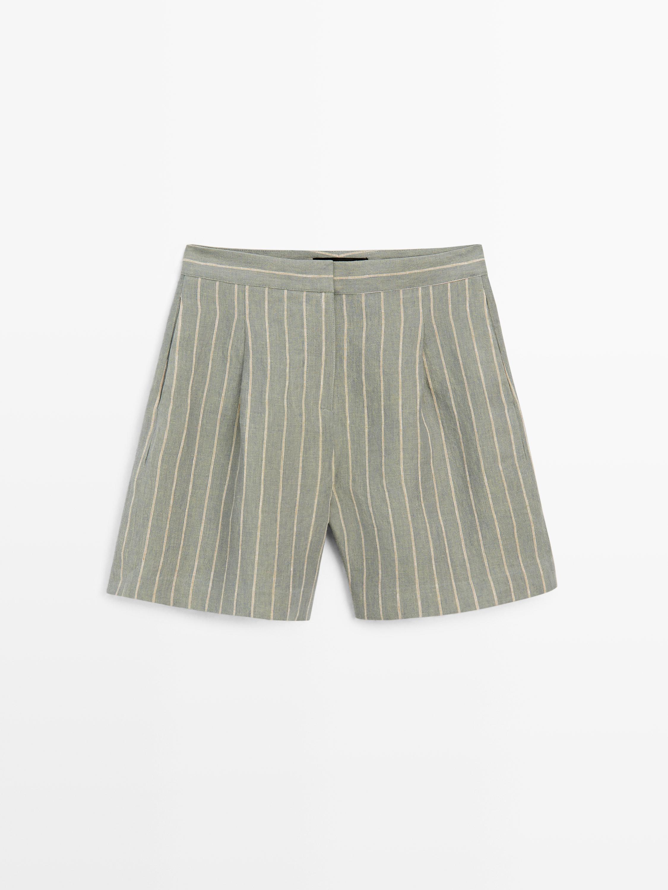Short linen Bermuda shorts