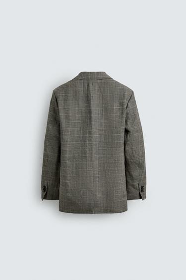 VESTE CROISÉE COSTUME CARREAUX LAINE - LIN AARON LEVINE X ZARA - Blanc / Noir de Zara - Image 7