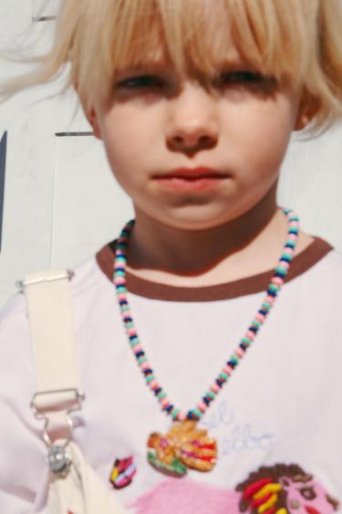 Zara SISSEL EDELBO X ZARA KIDS EMBROIDERED TIGER T-SHIRT - Beige-pink