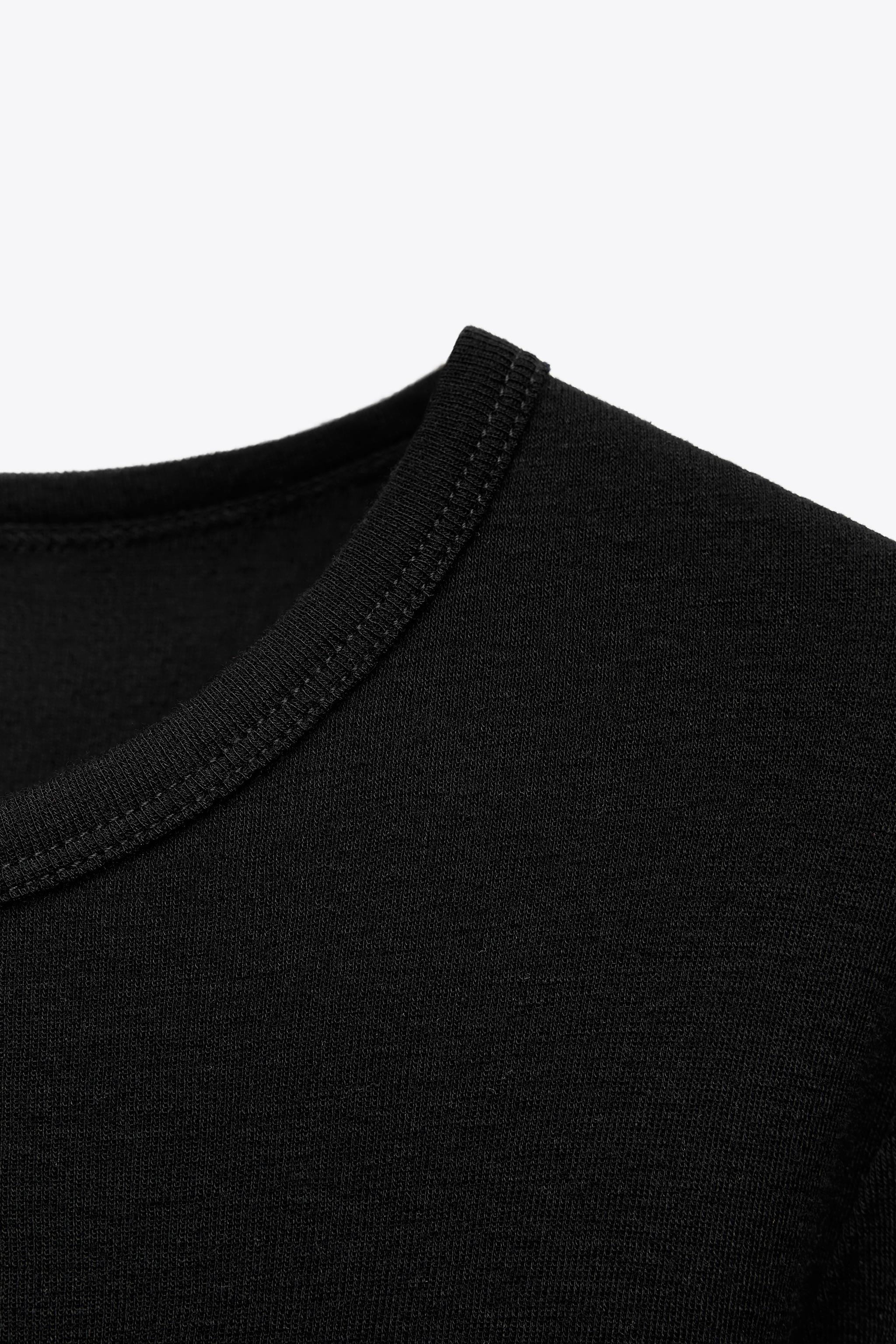 ウールブレンド Tシャツ - ブラック | ZARA Japan / 日本