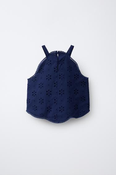 TOP BRODERIE SUISSE - Bleu marine de Zara - Image 1