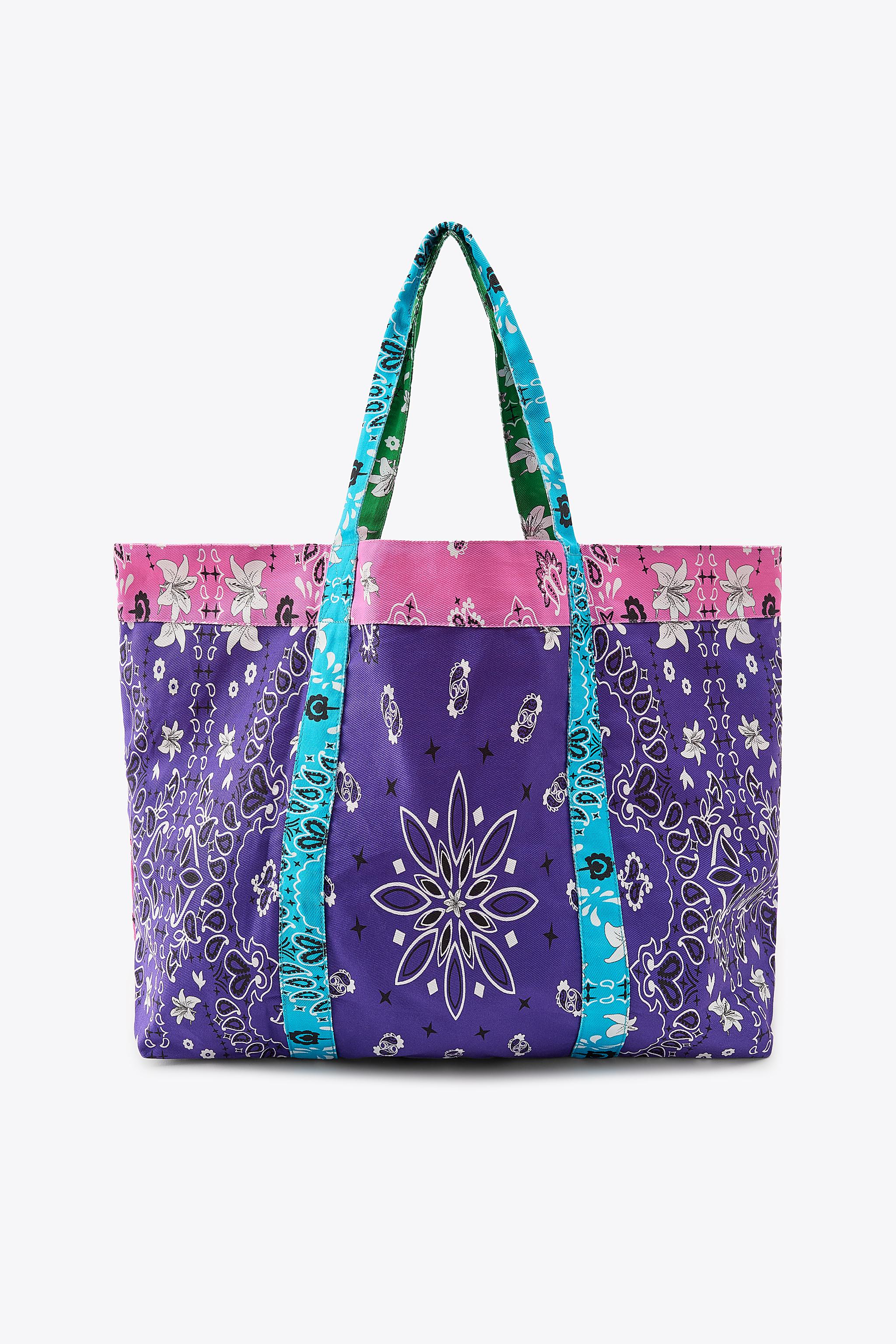 ZARA プリント入りツイルマキシバッグ 3183/014 PRINTED TWILL MAXI BAG - Multicolored | ZARA United States