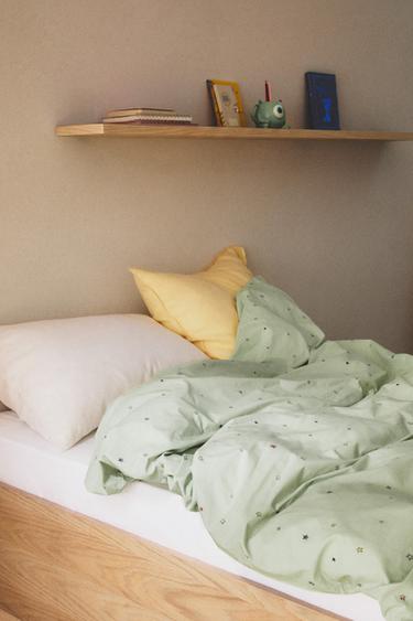 KIDS' STARS COTTON DUVET COVER - Light green by Zara