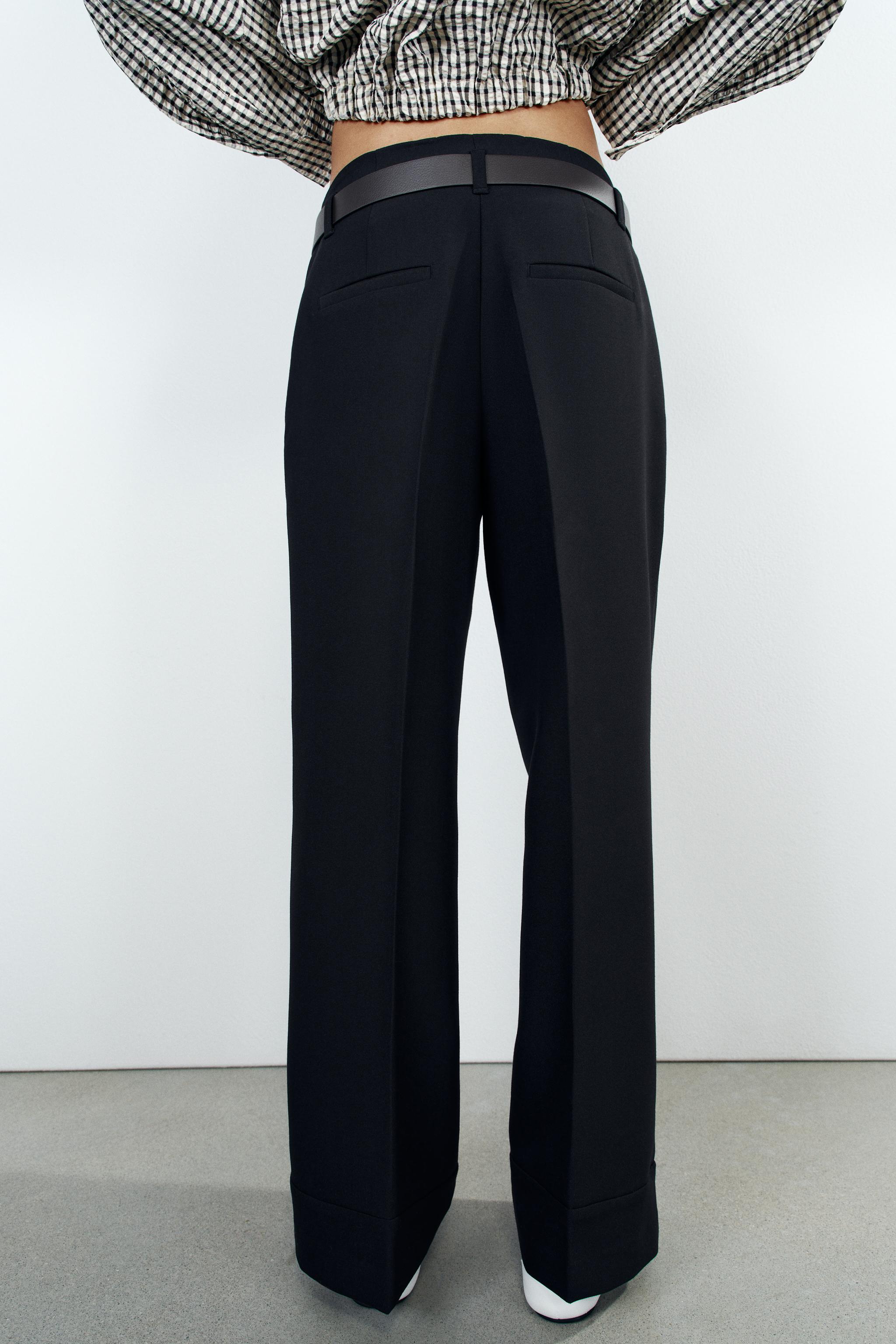 CUFFED HEM BELTED PANTS