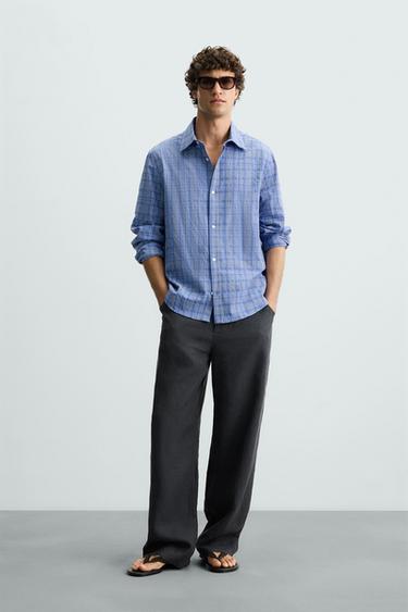 CAMISA XADREZ - Azul da Zara - Imagem 0