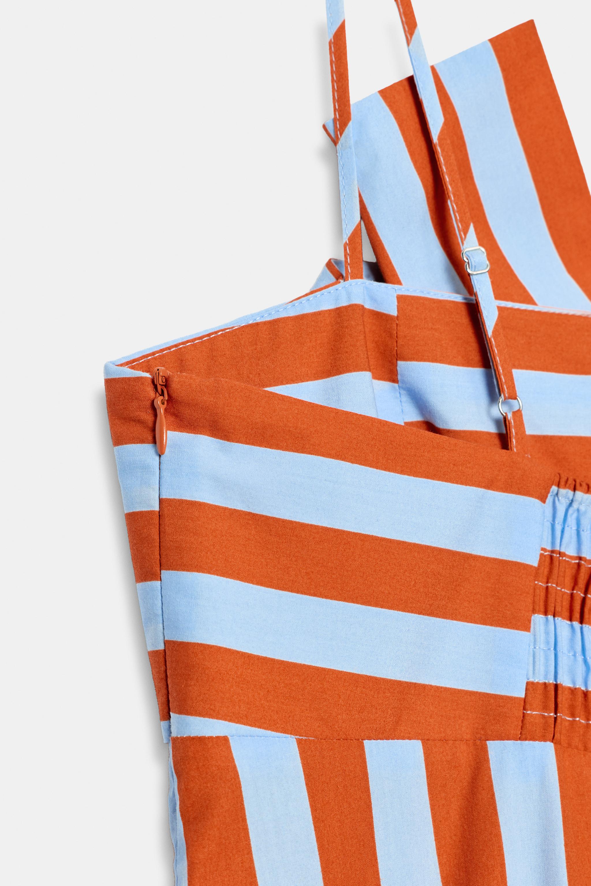 ストライプ柄ノット付きワンピース - ストライプ | ZARA Japan / 日本