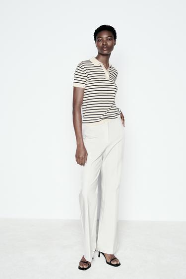PANTALON FLARE - Blanc cassé de Zara - Image 0