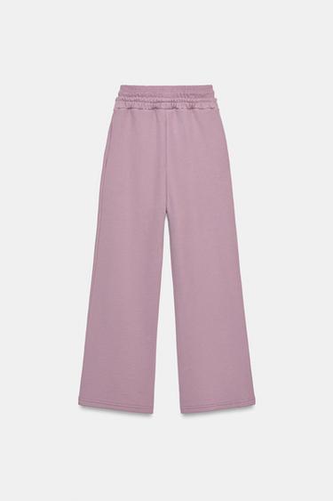 PANTALON DROIT EN MOLLETON - Rose craie de Zara - Image 6