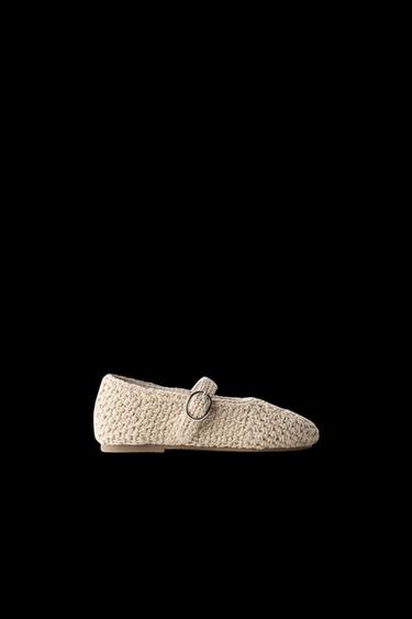 TIMELESZ - GEHÄKELTE BALLERINA - Gebrochenes Weiß von Zara